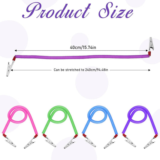 4Pcs Bib Holder Clip Dental Napkin Clip, Neck Chains with Metal Clips for Dental Clinic, Colorful Dentist Bib V1188-WTJ-TLK-0521