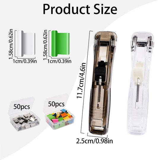 2 Pcs Portable Handheld Paper Clam Clip Dispenser Paper Clam Clip Dispenser with 100 Pcs Paper Clam Clip V1188-WTJ-TLK-0581
