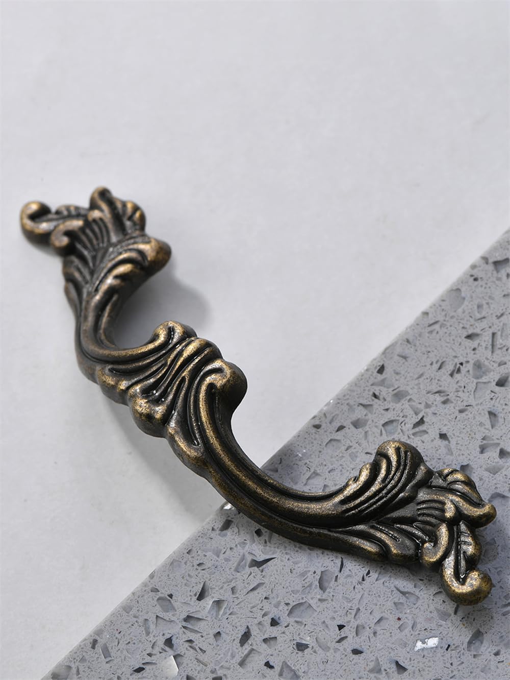 6-Pack French Drawer Pulls - Antique Brass, 3.38" Hole Centers, Vintage Shabby Chic Pulls for Dresser V1188-WTJ-TLK-0859