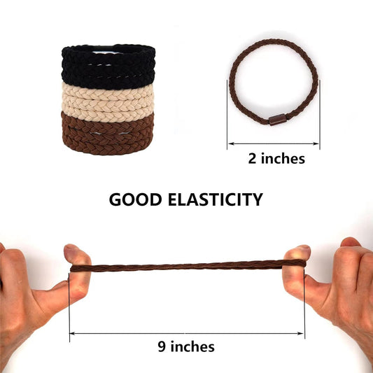 20 Pieces Braided Hair Ties For Men Guys, For Curly Thick Long Hair Elastic Bracelet Hair Ties, No Damage, NO V1188-WTJ-TLK-1247