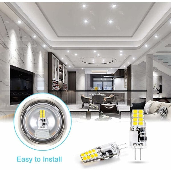 G4 LED Bulb 3W 6000K Cool White Equivalent to 35W Halogen 12V AC/DC 300 Lumens Non-Dimmable 10 Pack V1188-XJEE-37140-1