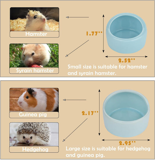 4 Pack Small Hamster Food Bowl Ceramic Guinea Pig Food Dish No Spill Hamster Food and Water Bowl Small Animal V1188-YT-A-1252