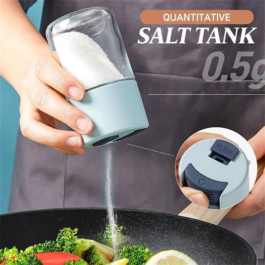 Metering Salt Shaker, Glass Metered Salt Dispenser, Press Type Quantitative Salt Glass Seasoning Bottle, Can V1188-YT-A-1543
