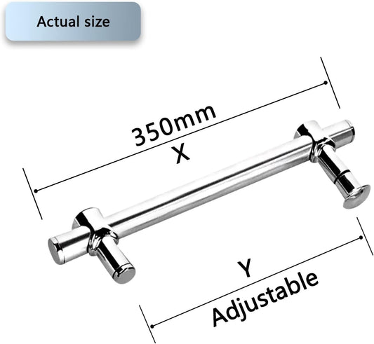 Metal Shower Glass Door Handle, Interior Shower Single Side Door Handle Grab Bar with Accessories Sets - V1188-ZC-DLL-641