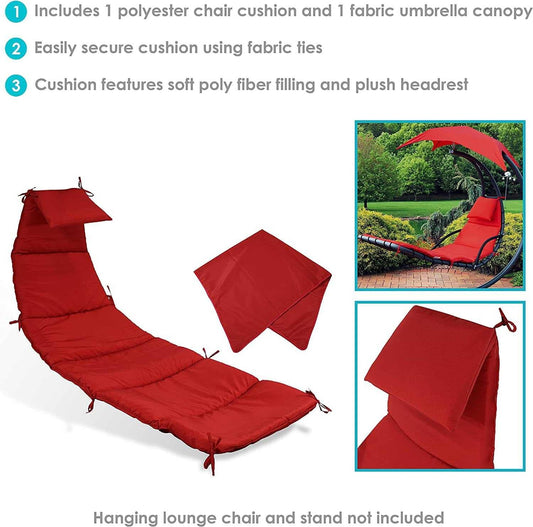 Outdoor Cushion Hammock Chair - Replacement Cushion and Accessories for Hanging Chairs, Chaise Lounges, and V1188-ZC-JXH-153