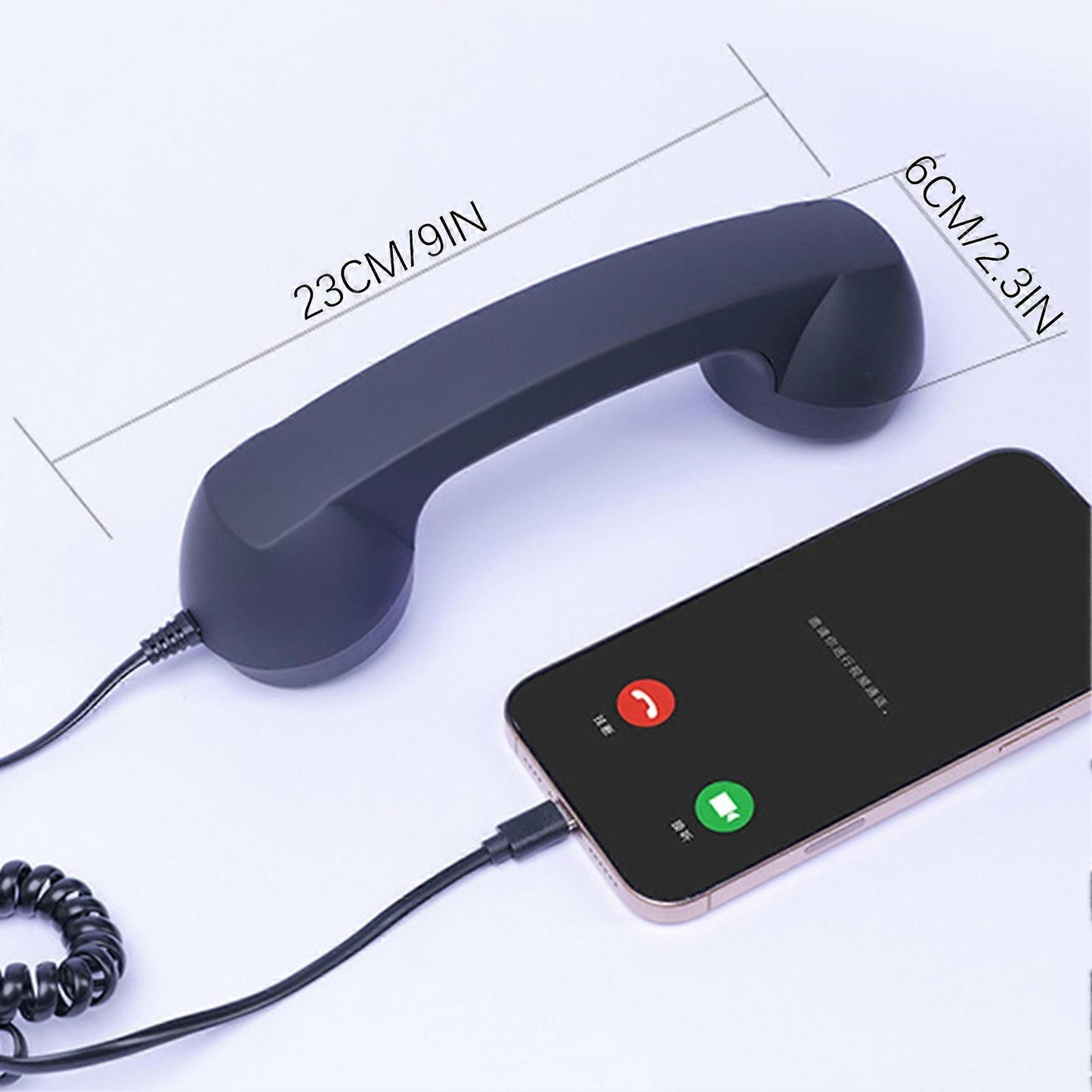 Compatible with iPhone Android USB-C Retro Telephone Handset Red V1188-ZX-Y1122-00565