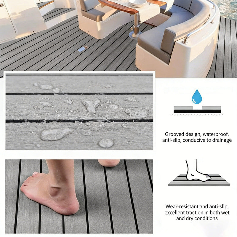EVA Foam Boat Flooring Mat Decking Sheet 240*5.7*0.6cm Light Grey V1188-ZXY-01-20