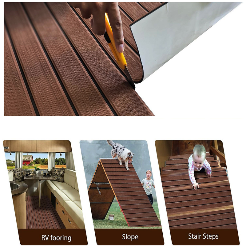 EVA Foam Boat Flooring Mat Decking Sheet 240*30*0.6cm Light Grey V1188-ZXY-01-22