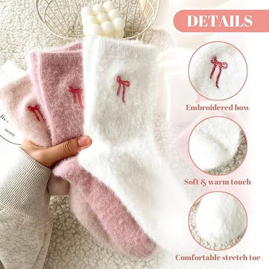 5 pairs of fleece socks for women - Comfortable lace-up socks - Warm winter socks - Thick fleece socks for V1188-ZXY-10010