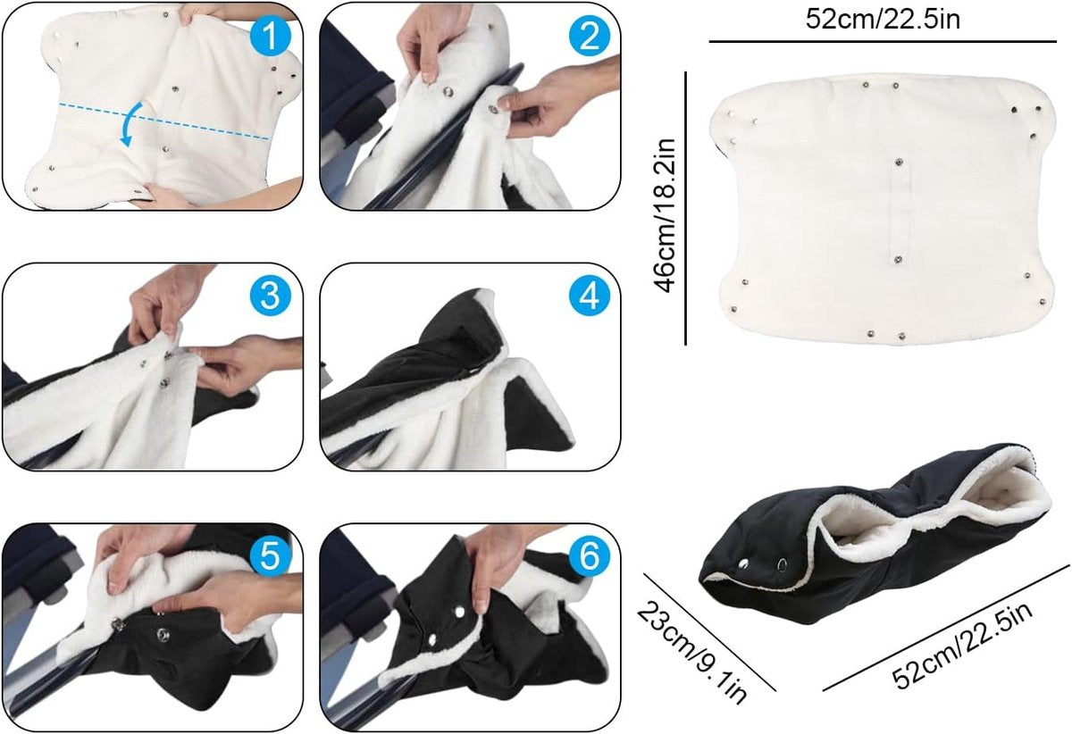 Fleece Stroller Gloves - Waterproof, Windproof, Frost-Resistant, Thickened and Warm - Winter Stroller Gloves V1188-ZXY-10048