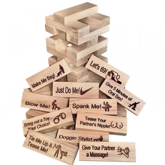 Romantic Couple Games - Jenga Tower Game - Erotic Jenga Game - Jenga for Couples - Jenga Game for Valentine's V1188-ZXY-10089