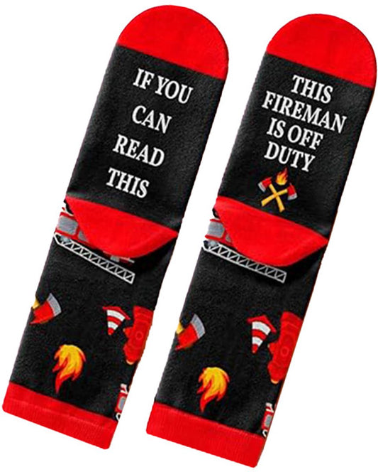 If You Can Read This This Fireman is Off Duty Socks - funny socks - Warm Thick Socks for Men and Women - V1188-ZXY-10094