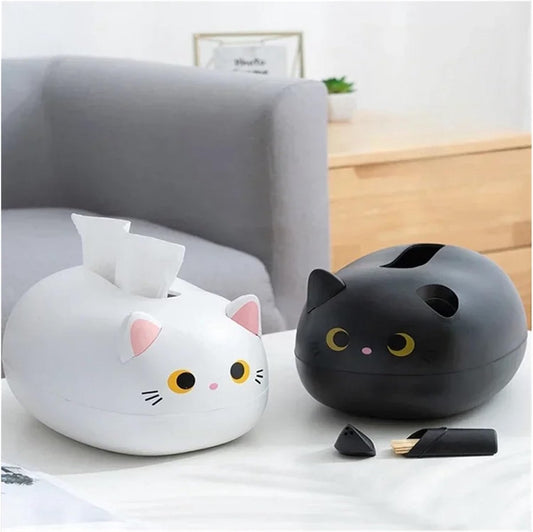 Tissue Box - Tissue Box Organizer with Cat Print - Napkin Holder for the Living Room - Tissue Box for the V1188-ZXY-10109