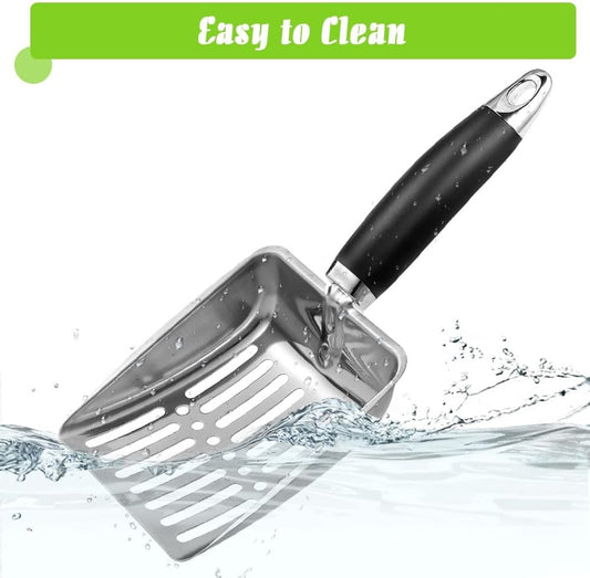 Cat Litter Scoop - Metal Cat Litter Scoop Made of Stainless Steel - Sturdy Mesh Scoop - Mesh Scoop - Easy to V1188-ZXY-10195