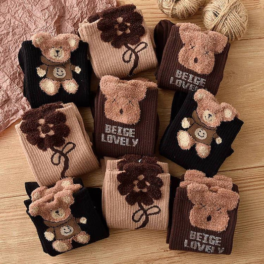 Socks 3-pack - House socks - fluffy socks - Casual socks - Indoor & Outdoor Wearable - Soft & Warm - socks V1188-ZXY-10207