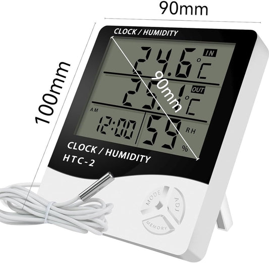 HTC-2 Indoor/Outdoor Temperature/Hygrometer - Digital Temperature and Humidity Sensor for Home - Portable V1188-ZXY-10271