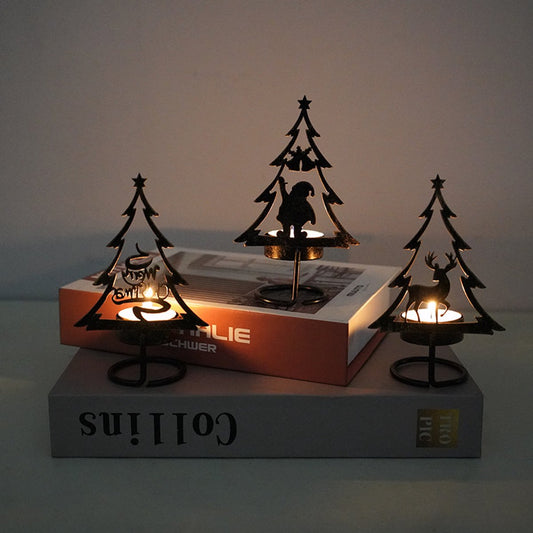 Candle Holder - Metal Candle Holder - Set of 3 - Candle Holder - Suitable for Christmas, Valentine's Day, V1188-ZXY-10301
