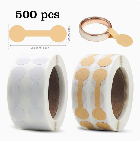 Price Tag Stickers - White + Kraft Paper - Rolled Blank Jewelry Price Tags - Suitable for Clothing, Rings, V1188-ZXY-10307