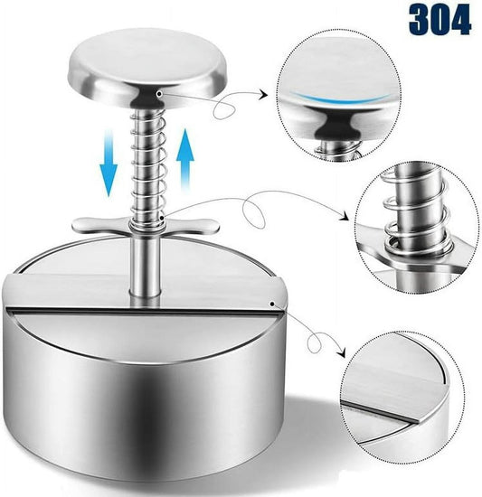 Hamburger Press - Round Stainless Steel Non-Stick Hamburger Press - Patty Mold - Grilling Tool - Patty Mold V1188-ZXY-10326
