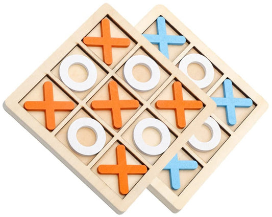 2 Sets Mini XO Chess Board Game Family Kids Puzzle Game Educational Toys - Wooden Board Game Table Toys - for V1188-ZXY-10353