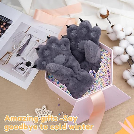 Gloves - 1 pair - Winter gloves - Cartoon gloves - Neckband - Children's gloves - Warm gloves - Plush gloves V1188-ZXY-10362