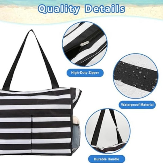 Beach Bag - Waterproof Foldable Beach Bag - Large - Foldable - Women's Beach Bag - Large Capacity - Portable V1188-ZXY-10385