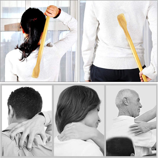 Wooden Back Massager - Manual Back Massager - For Body Relaxation - Relief of Discomfort and Itching (1 Piece) V1188-ZXY-10423