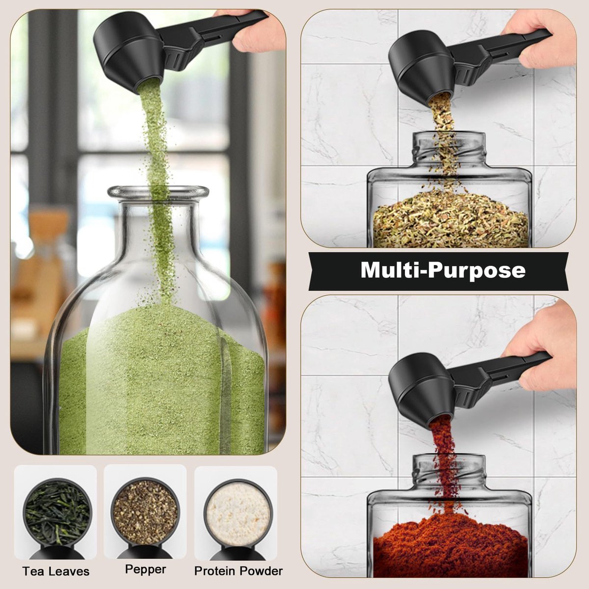 Coffee Scoop - Measuring Spoon - Coffee Accessories - Coffee Measuring Spoon | A Spoon with a Funnel - Scoops V1188-ZXY-10492