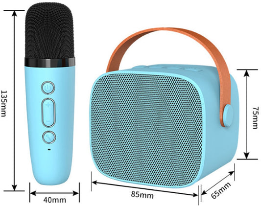 Mini Karaoke Machine - With 2 Microphones (Blue) V1188-ZXY-10513
