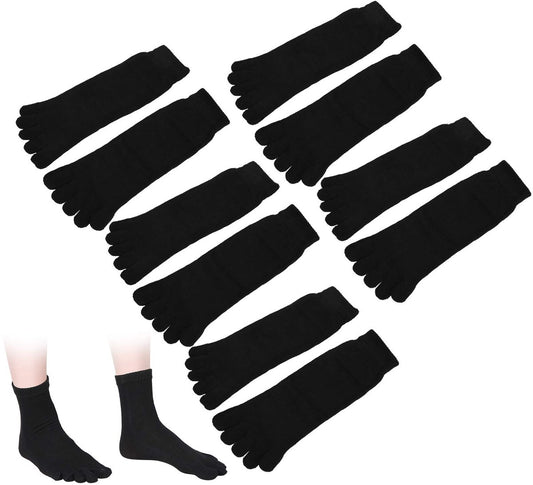 Socks - Pack of 5 pairs - Split Toe Socks - Breathable - Men's Socks - Sports Socks (Black) V1188-ZXY-10521