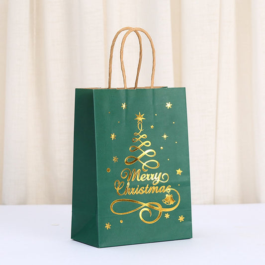 Gift Bags - 12 pieces - Kraft paper gift bags - Bags - Tote bags - Christmas paper bags with print - Party V1188-ZXY-10524