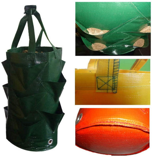 Hanging Plant Bags - 3-Pack Hanging Strawberry Planters - Strawberry Plant Bags PE Strawberry Planters - For V1188-ZXY-10676