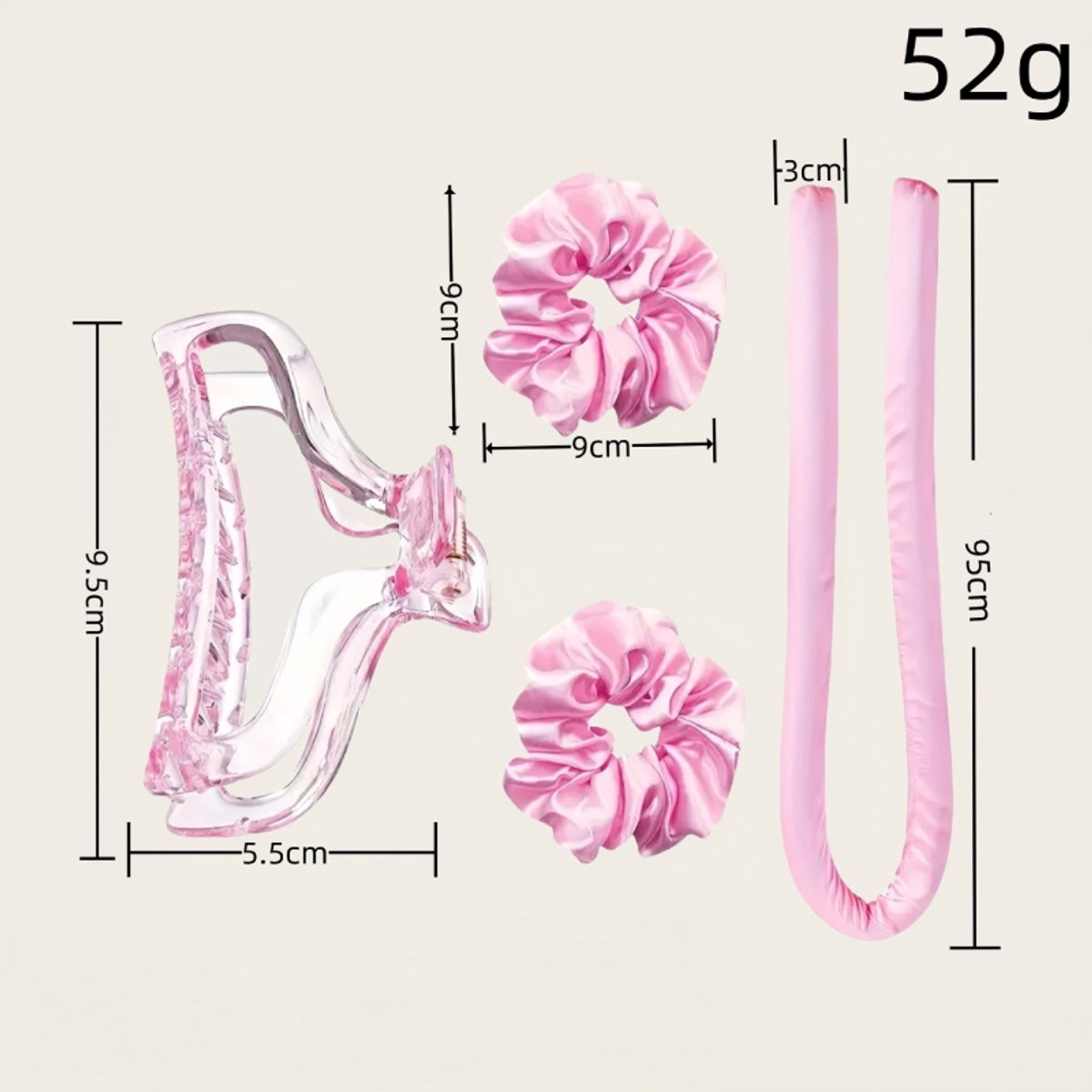 Set of 4 - Heat-Free Curling Iron - Curling Set for Home Use (Pink) V1188-ZXY-10679