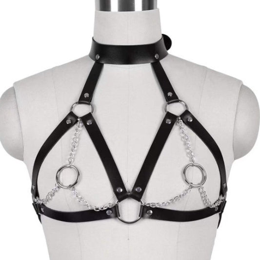 Bra Straps - Punk Cupless Bra Straps - Bra Tops - Bra Support - Bra Chains V1188-ZXY-10680