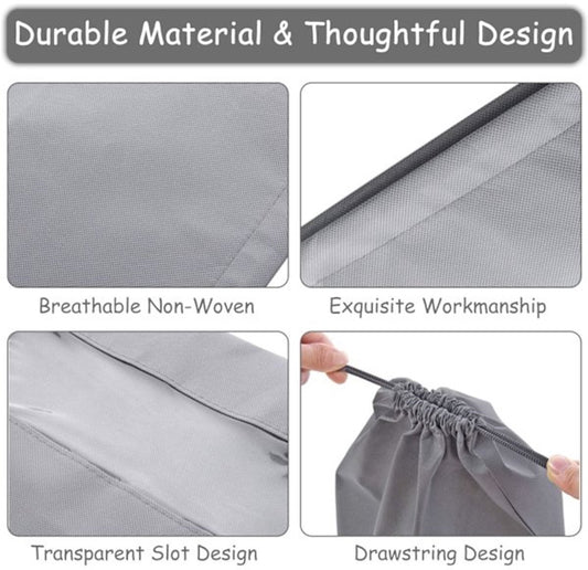 Shoe Travel Bags - Non-Woven Dust Bags - Medium to Large - Portable Drawstring - Space-Saving Shoe Storage V1188-ZXY-10710