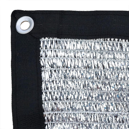 Reflective Aluminum Curtain Net with Eyelets - Sun Protection Cover - 6.5 ft x 6 ft V1188-ZXY-10717