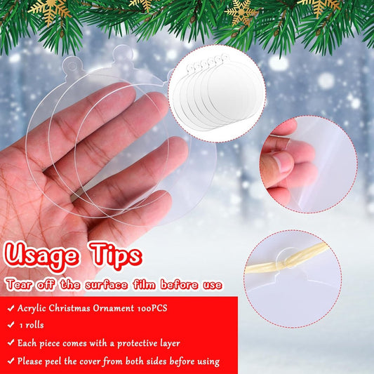 Ornaments - 20 pieces - Christmas tree decorations - Christmas tree decorations - Blank round pieces for V1188-ZXY-10718