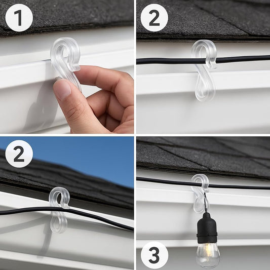 Hooks - Groove Hooks - 50 pieces - 3.5 cm - Transparent - Reusable plastic - Mini S-shaped design - Groove V1188-ZXY-10719