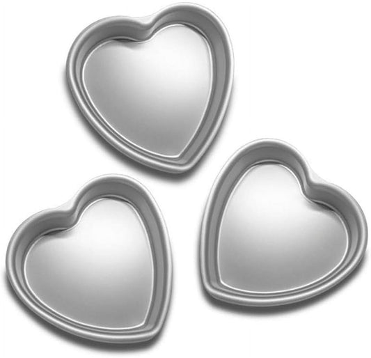 Heart-shaped baking tins - Aluminum baking tins - Valentine's Day, weddings, birthdays, etc. (Set of 3 V1188-ZXY-10776