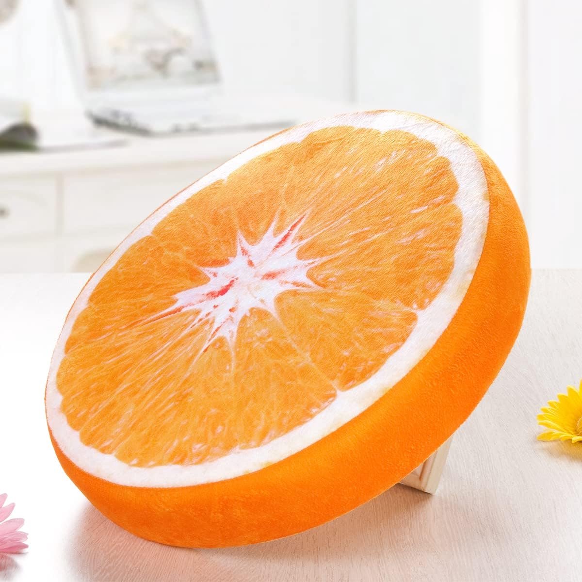 Round decorative cushion - soft filled cushion - play cushion - 40 cm - orange - suitable for sofas, chairs, V1188-ZXY-10826