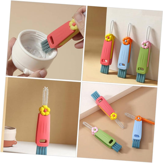 Brush - 3-piece set - Multifunctional cleaning brush - With soft bristles - Suitable for glass lids and V1188-ZXY-10828