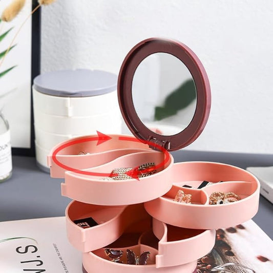 Jewelry Box - Foldable Storage Box - Rotating Jewelry Box with Multiple Layers - Elegant Storage Box for V1188-ZXY-10958