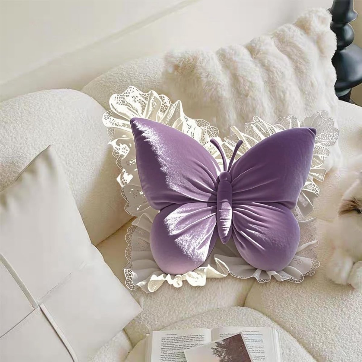 Decorative Cushions - Butterfly-shaped decorative cushion - Soft, supportive cushion - Suitable for office V1188-ZXY-11000