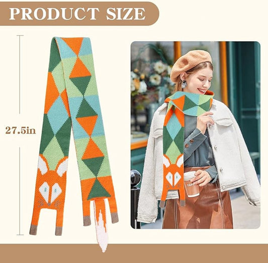 Scarves - Women's Winter Scarves - Warm Scarves - Cute Fox Scarves - 140cm - Stylish Gift - A Gift for Her (A) V1188-ZXY-11033