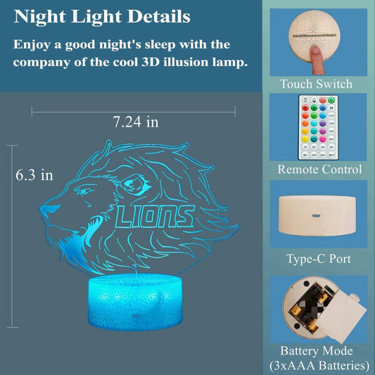 Night Light for Kids - 3D - Baby Night Light - 16 Color Changes - With Remote Control and Timer - RGB V1188-ZXY-11069