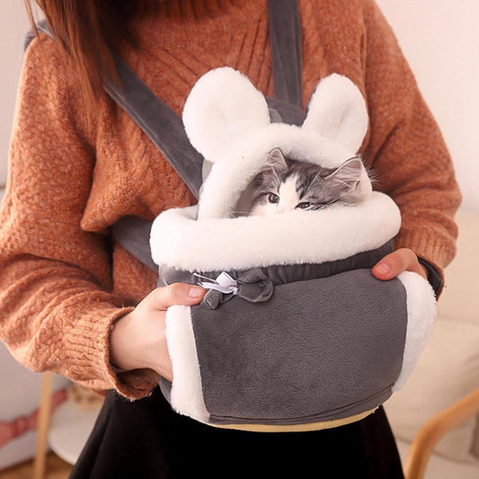 Cat Bed - Backpack for Pet Travel - Can be used as a cat basket indoors - Side pockets to keep your hands V1188-ZXY-11071