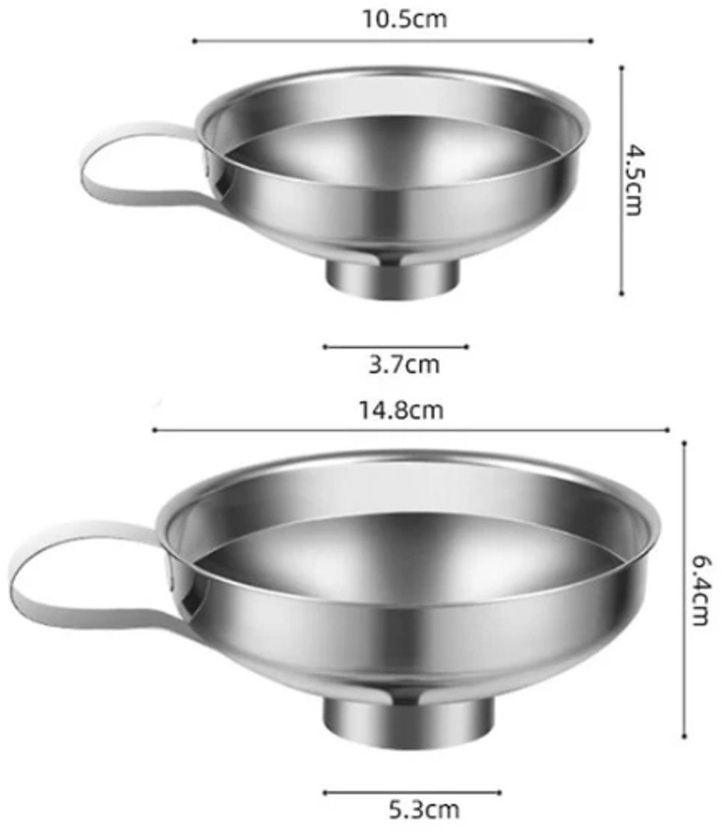 2-Pack - Funnels - Stainless Steel - Kitchen Funnels - Jam Can Funnels V1188-ZXY-11085