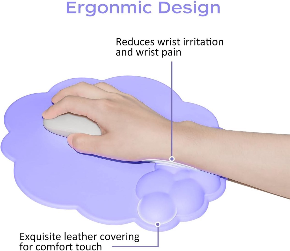 Mouse Pad - Mouse Pad with Wrist Rest - Ergonomic Mouse Pad - Mouse Pad with Leather Surface, Suitable for V1188-ZXY-11087