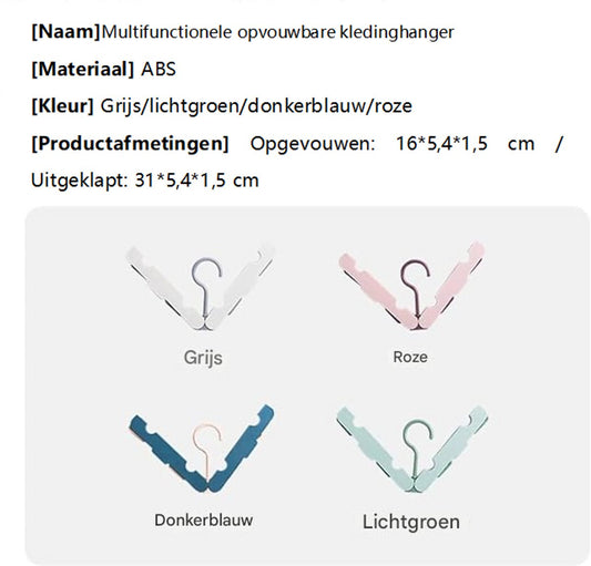 Folding Clothes Rack (Two-Piece Pack) - Hanging Clothes Rack - Portable Folding Hanger with Hook - Ideal for V1188-ZXY-11167