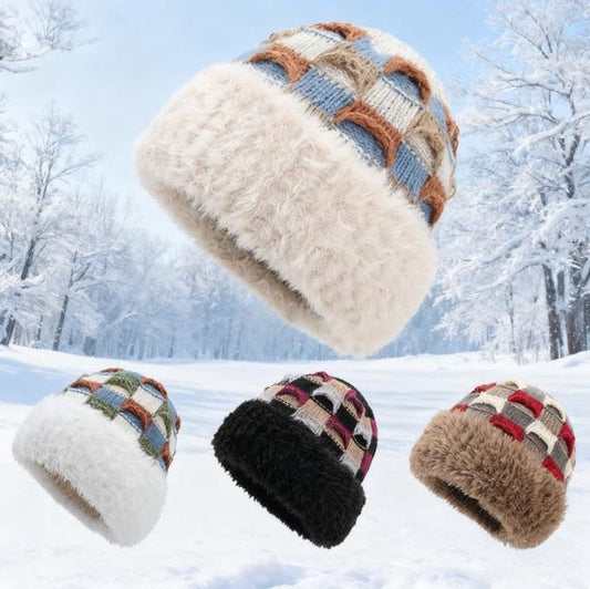 Winter Warm Knitted Hat - With Fleece Lining - Unisex - Suitable for Cold Weather(Beige) V1188-ZXY-11224